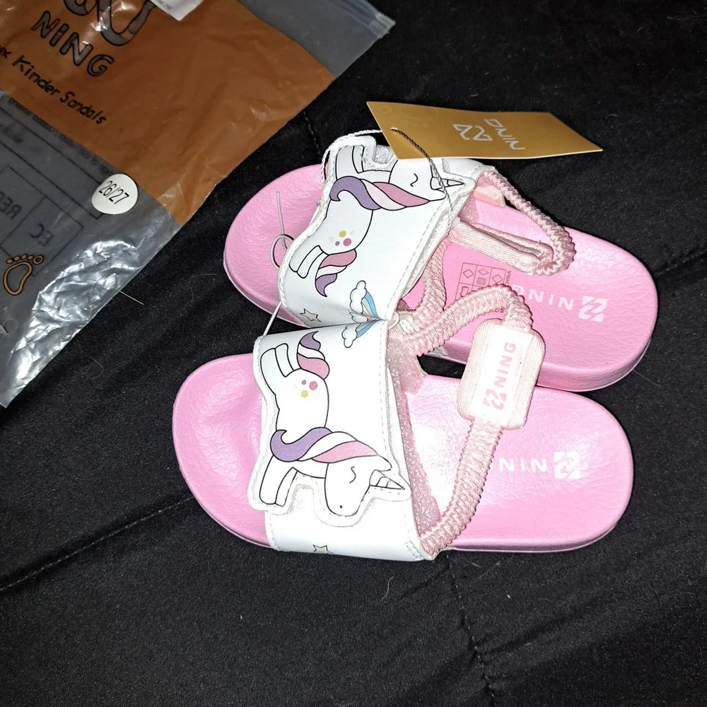 Slide Kids Sandals Non-slip Summer sandals Child Pink 9.5 US